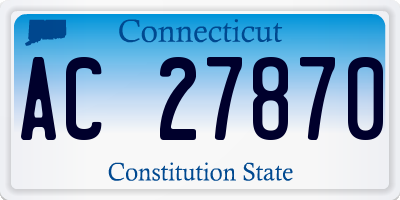 CT license plate AC27870