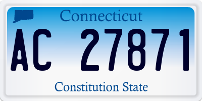 CT license plate AC27871