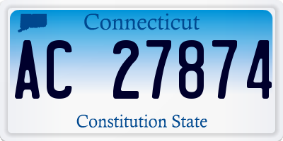 CT license plate AC27874