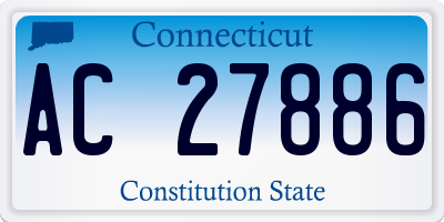 CT license plate AC27886