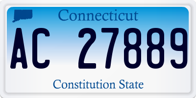 CT license plate AC27889