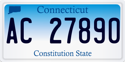 CT license plate AC27890
