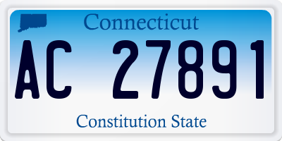 CT license plate AC27891
