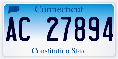 CT license plate AC27894