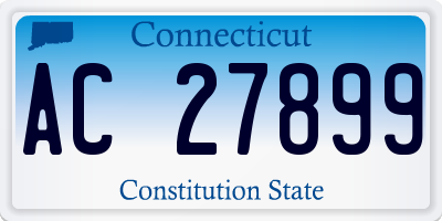 CT license plate AC27899
