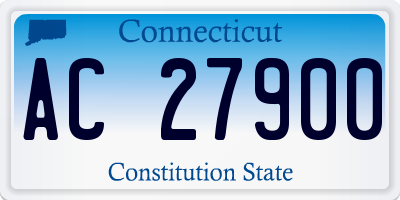 CT license plate AC27900