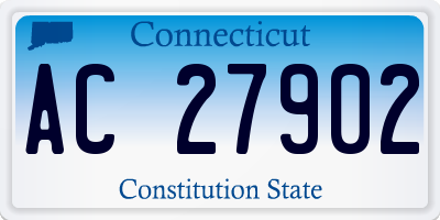 CT license plate AC27902