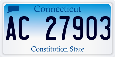 CT license plate AC27903