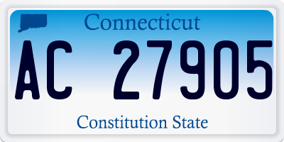 CT license plate AC27905