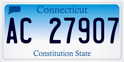 CT license plate AC27907