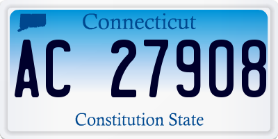 CT license plate AC27908