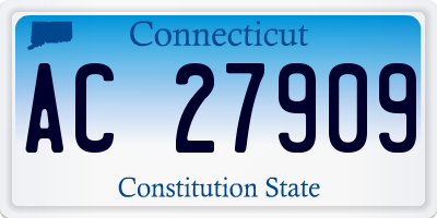 CT license plate AC27909