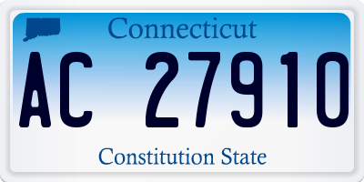 CT license plate AC27910
