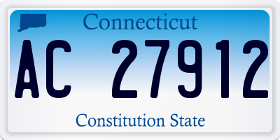 CT license plate AC27912