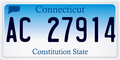 CT license plate AC27914