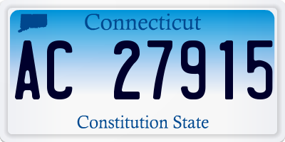 CT license plate AC27915