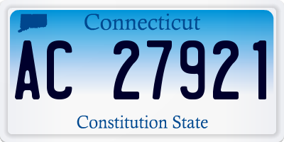 CT license plate AC27921