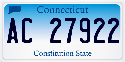 CT license plate AC27922