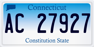 CT license plate AC27927