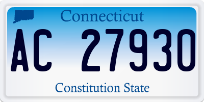 CT license plate AC27930