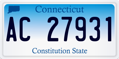 CT license plate AC27931