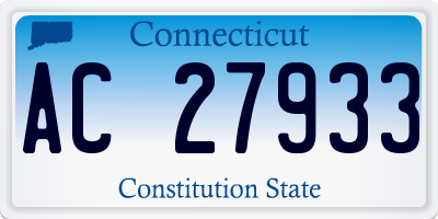 CT license plate AC27933