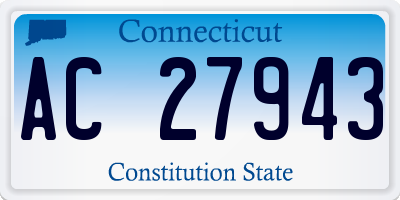 CT license plate AC27943