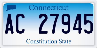CT license plate AC27945