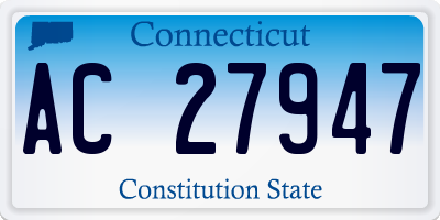CT license plate AC27947