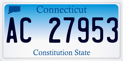 CT license plate AC27953