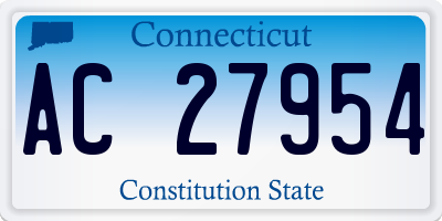 CT license plate AC27954