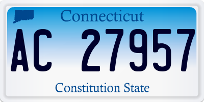 CT license plate AC27957