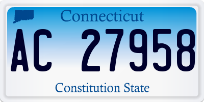 CT license plate AC27958