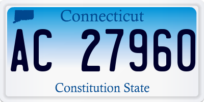 CT license plate AC27960