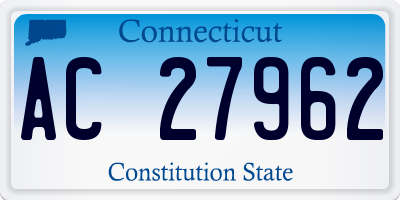 CT license plate AC27962