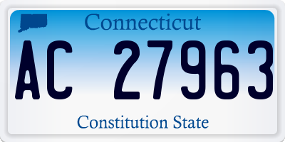CT license plate AC27963
