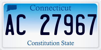 CT license plate AC27967
