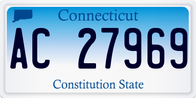 CT license plate AC27969