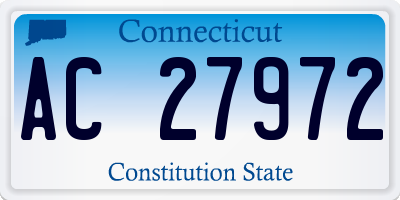 CT license plate AC27972
