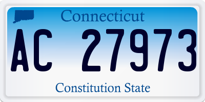 CT license plate AC27973