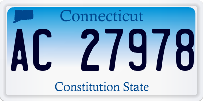 CT license plate AC27978