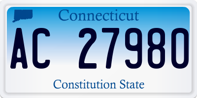 CT license plate AC27980