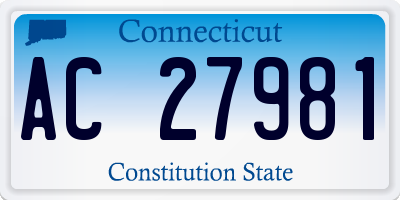 CT license plate AC27981