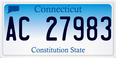 CT license plate AC27983