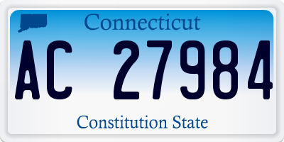 CT license plate AC27984