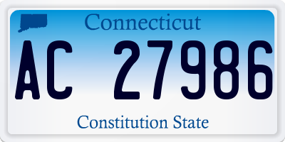 CT license plate AC27986