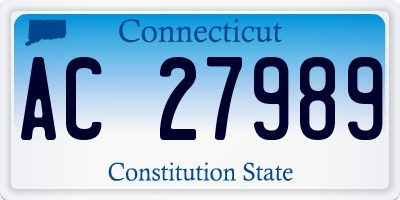 CT license plate AC27989