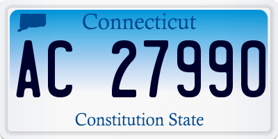 CT license plate AC27990