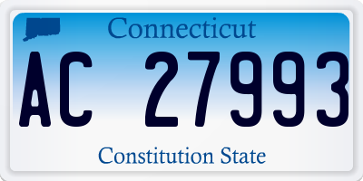 CT license plate AC27993
