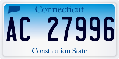 CT license plate AC27996